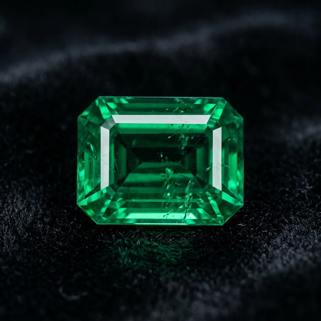 Green Emerald gemstone for custom silver jewelry class at Bali Turtle Workshop